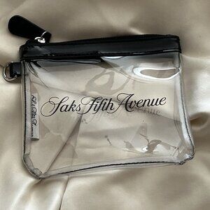 Saks Fifth Avenue - Plastic Clear Make-Up Bag - Brand New